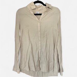 Princess Polly Cream Button-Down Shirt